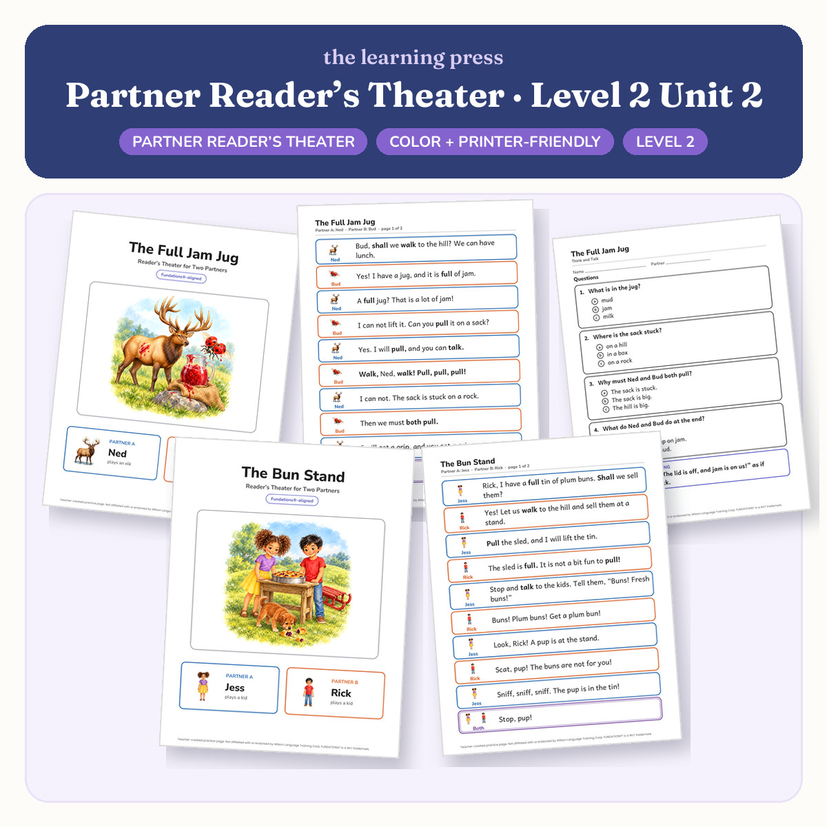 Preview of Fundations-Aligned Partner Reader's Theater · Level 2 Unit 2