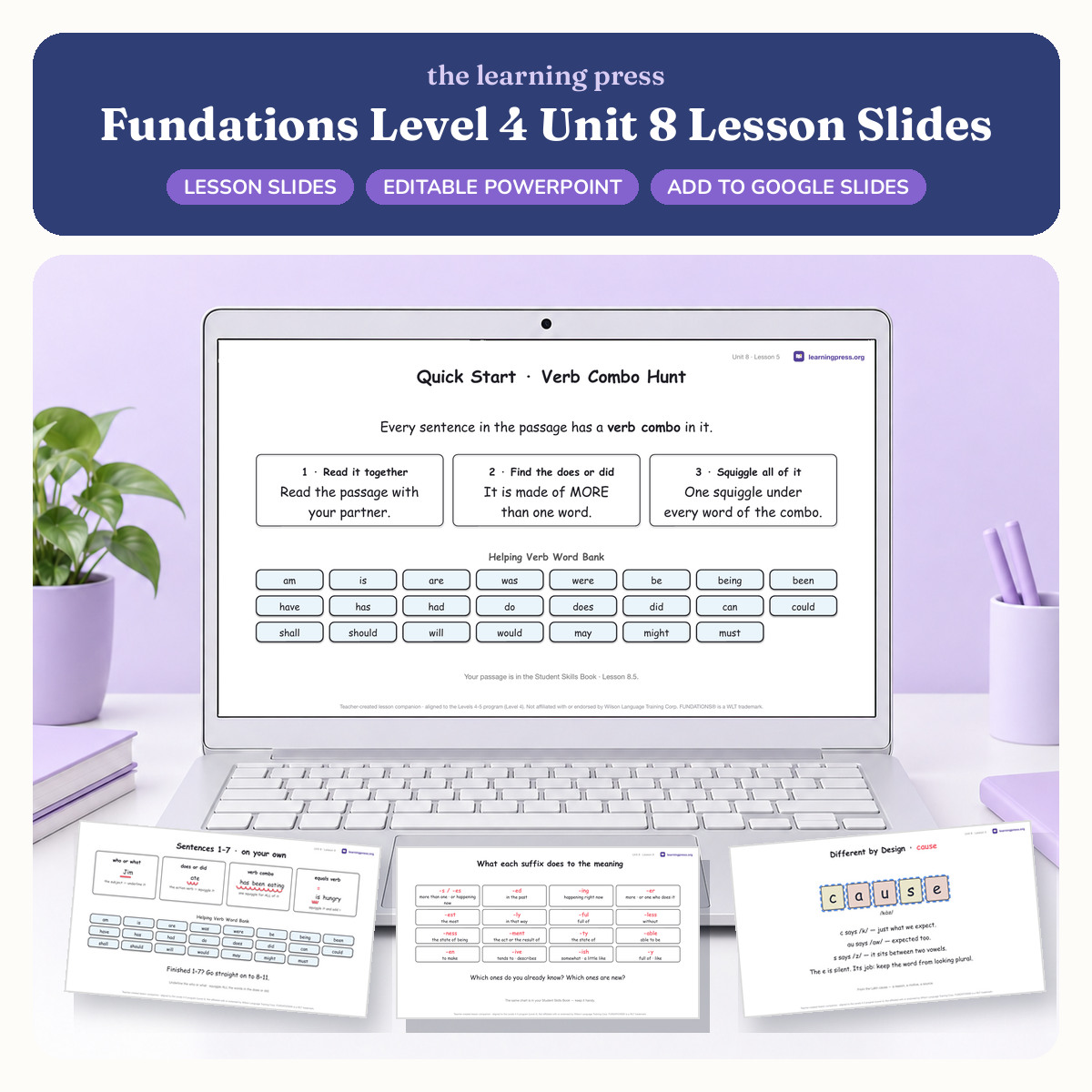 Preview of Fundations Level 4 Unit 8 Lesson Slides
