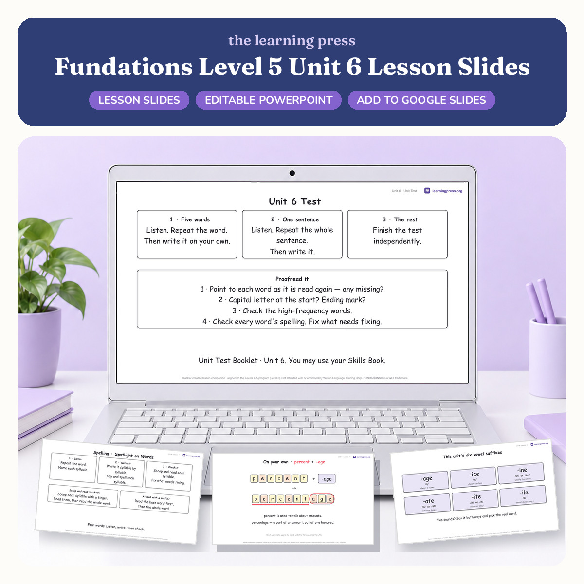 Preview of Fundations Level 5 Unit 6 Lesson Slides