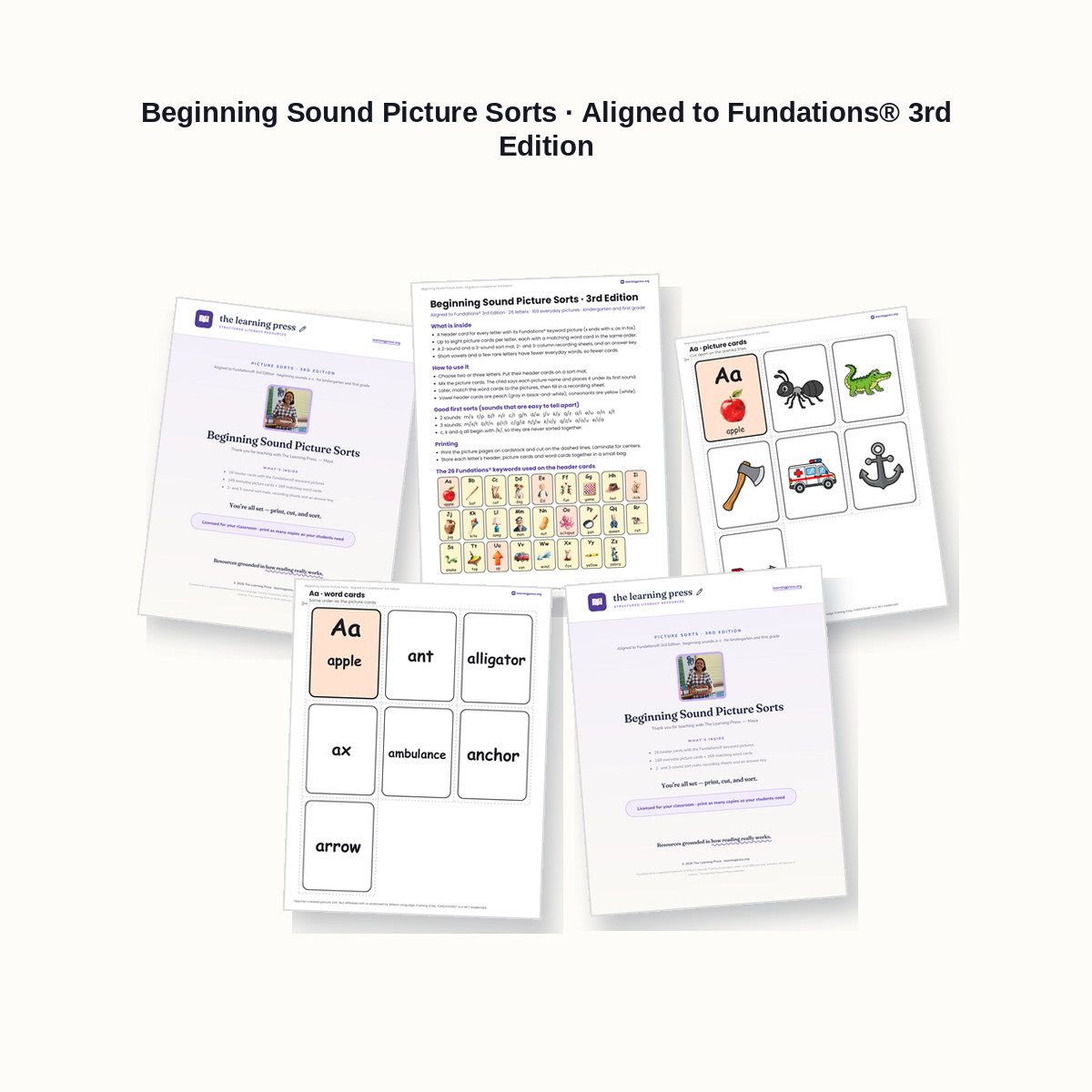 Preview of Beginning Sound Picture Sorts · Aligned to Fundations® 3rd Edition