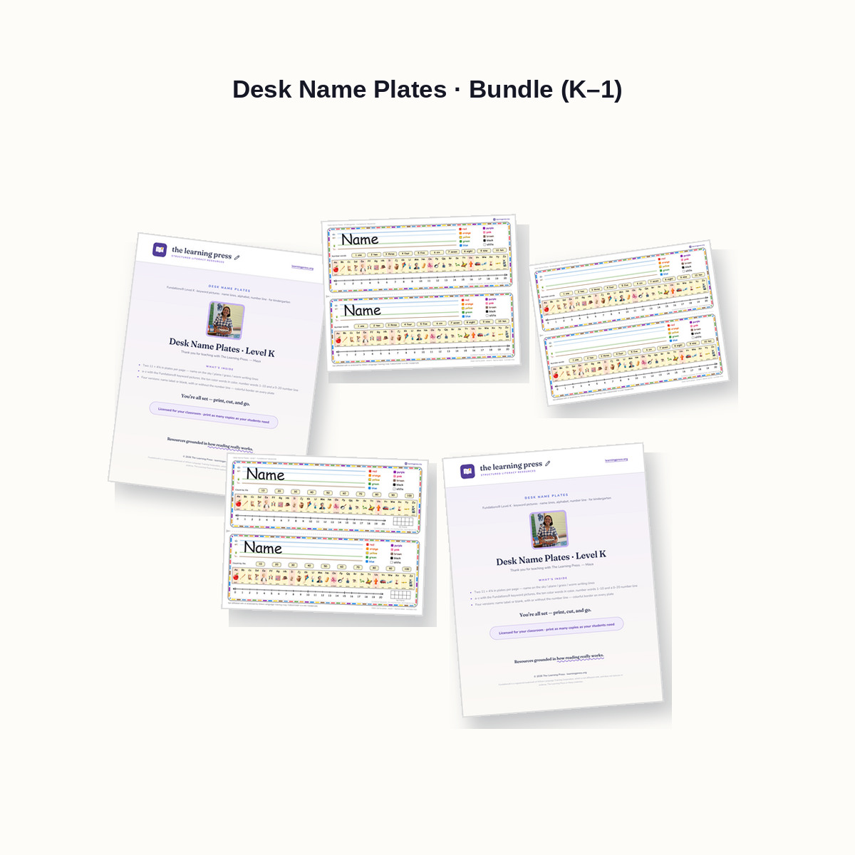 Preview of Desk Name Plates · Bundle (K–1)