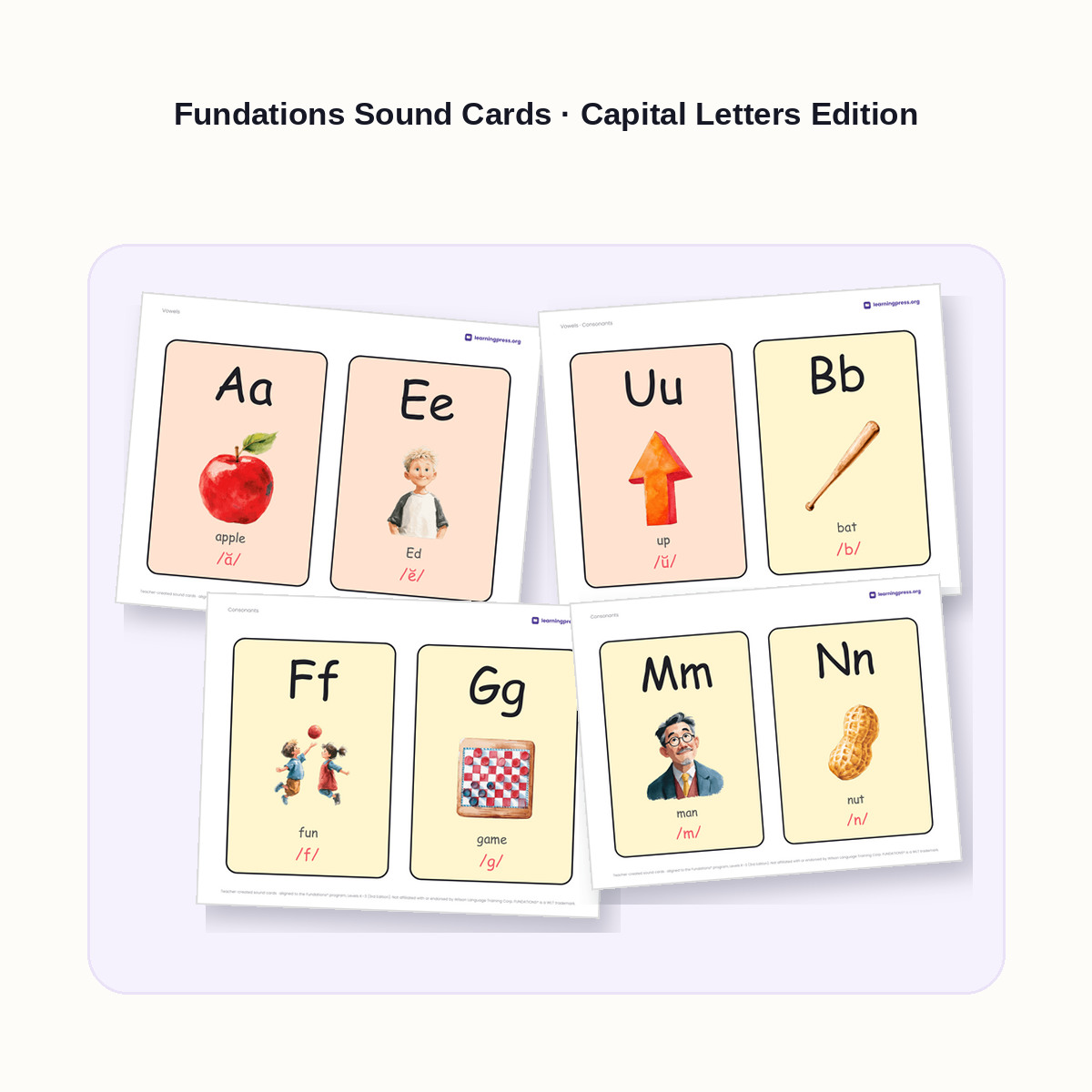 Preview of Fundations Sound Cards · Capital Letters Edition