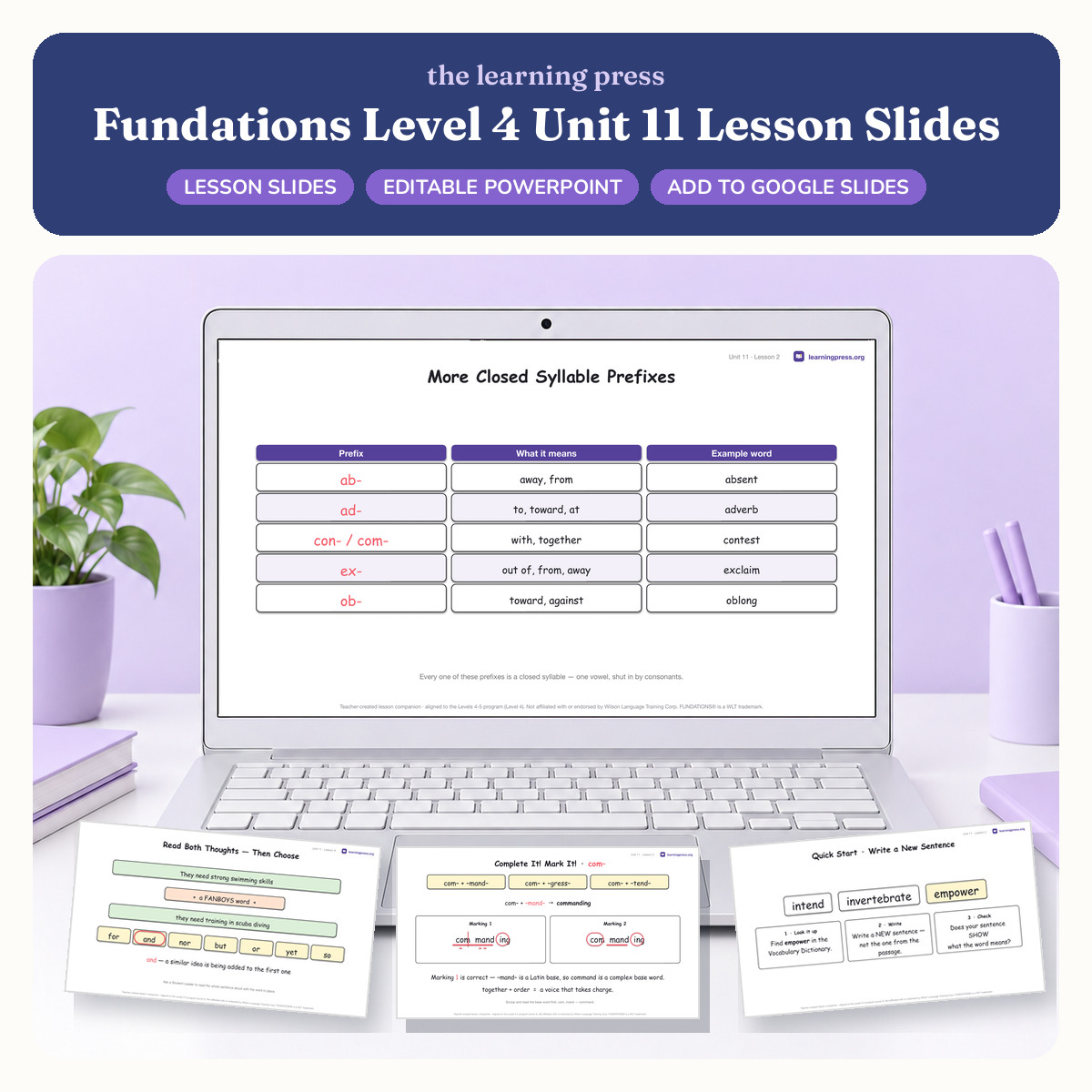 Preview of Fundations Level 4 Unit 11 Lesson Slides