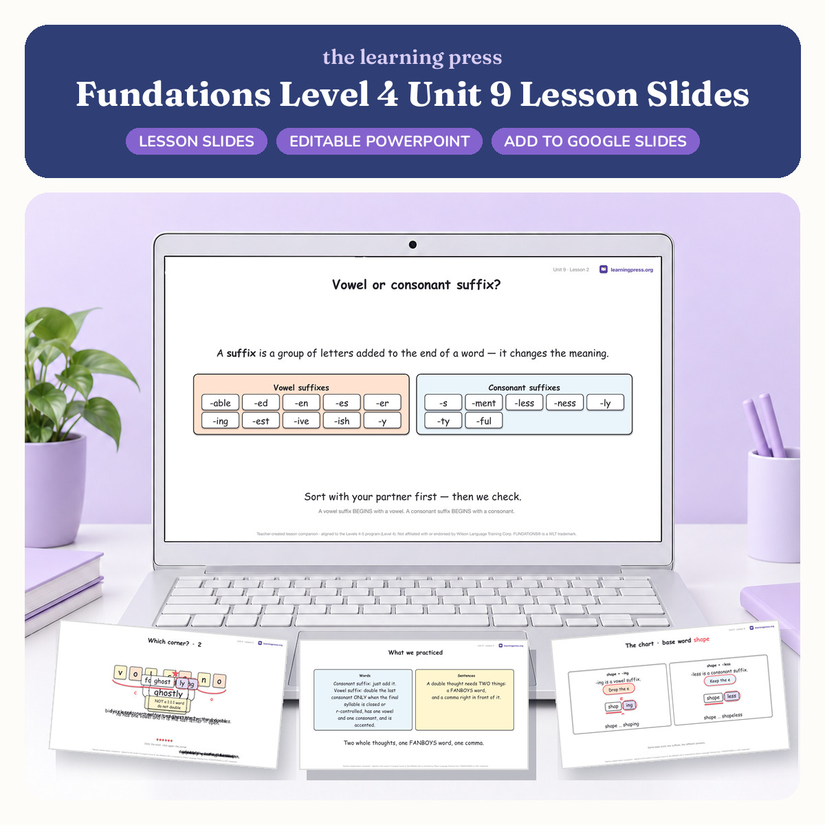Preview of Fundations Level 4 Unit 9 Lesson Slides