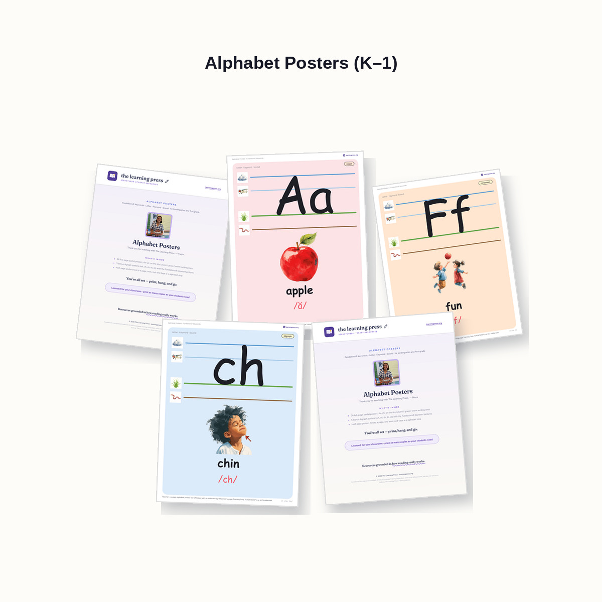 Preview of Alphabet Posters (K–1)