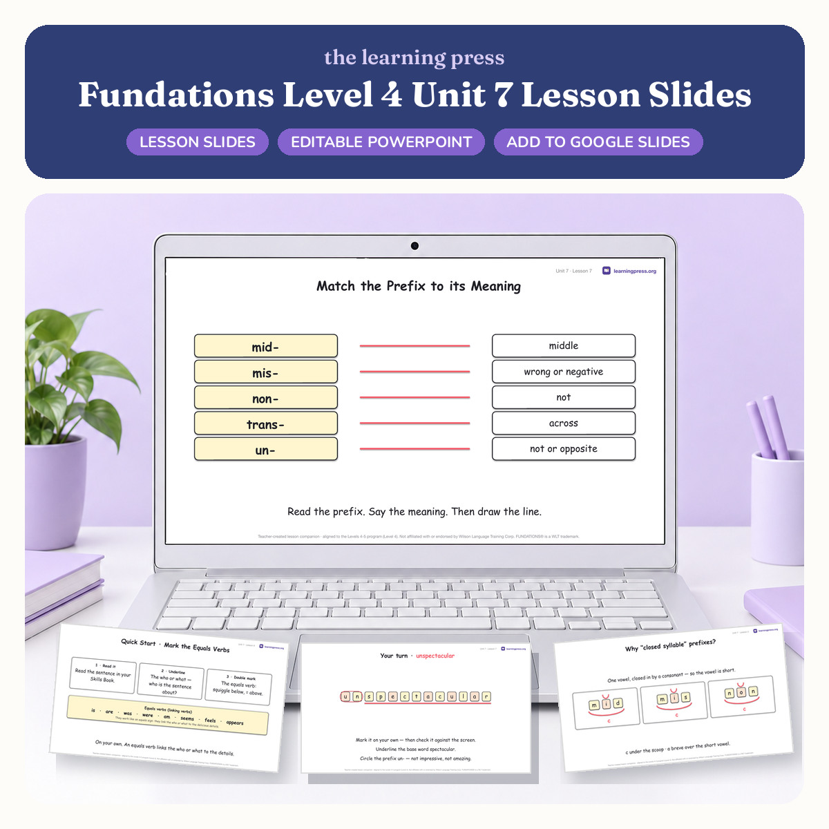 Preview of Fundations Level 4 Unit 7 Lesson Slides