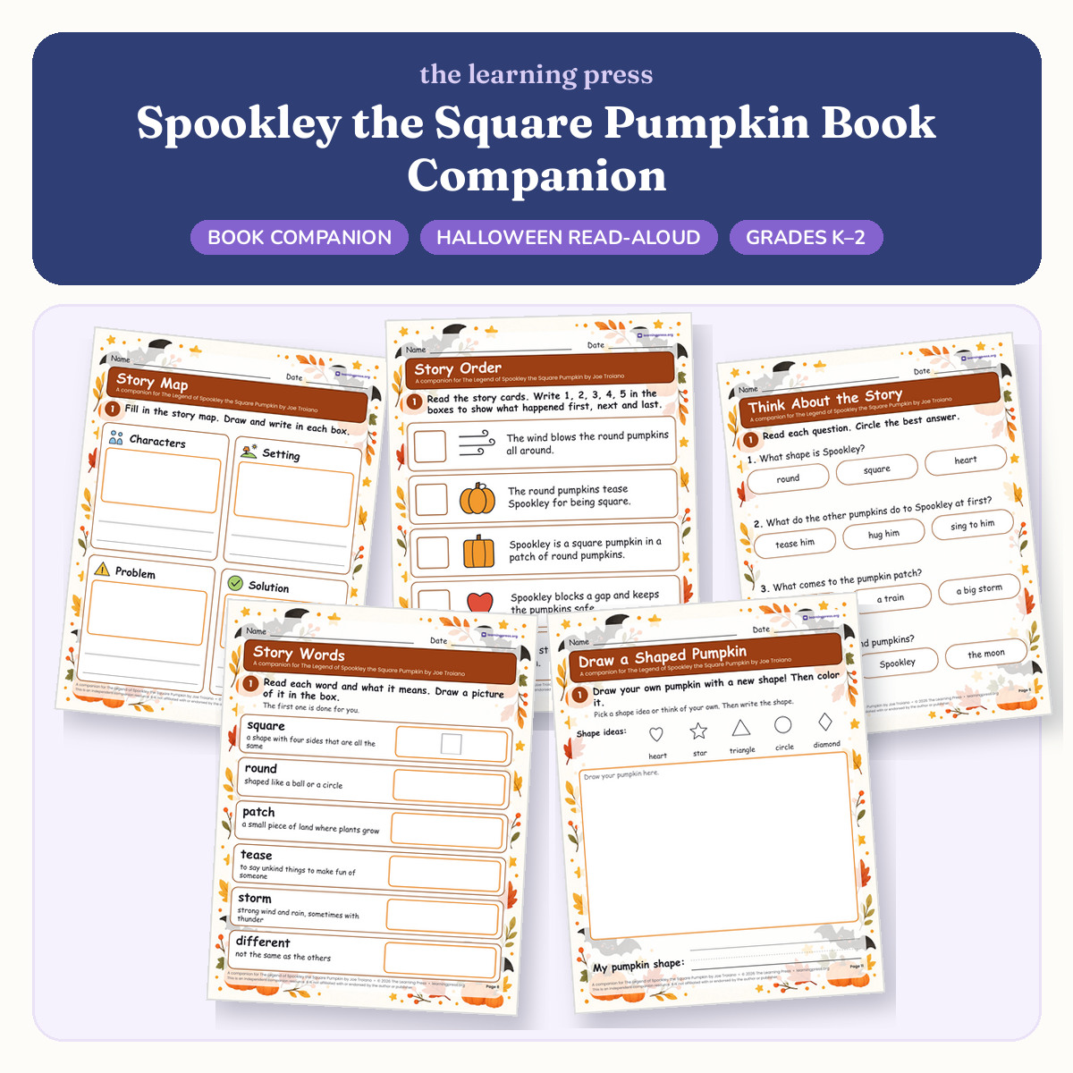 Preview of Spookley the Square Pumpkin Book Companion · Halloween Read-Aloud Activities