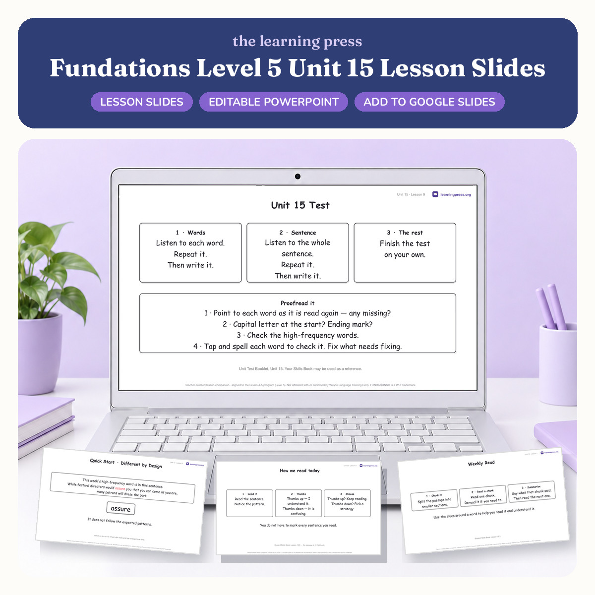 Preview of Fundations Level 5 Unit 15 Lesson Slides