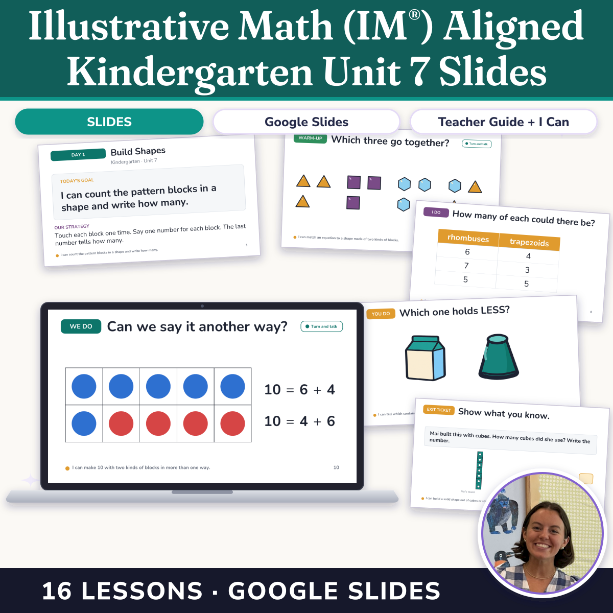 Preview of Illustrative Math (IM®) Aligned Kindergarten Unit 7 Slides: Solid Shapes All Around Us