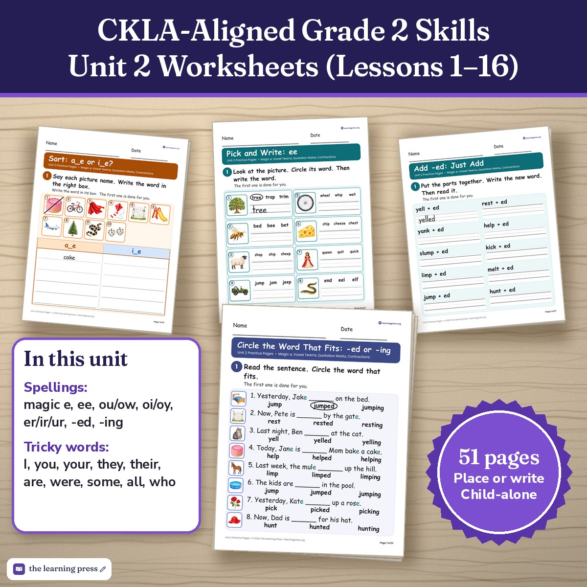 Preview of CKLA-Aligned Grade 2 Skills Unit 2 Worksheets (Lessons 1–16)