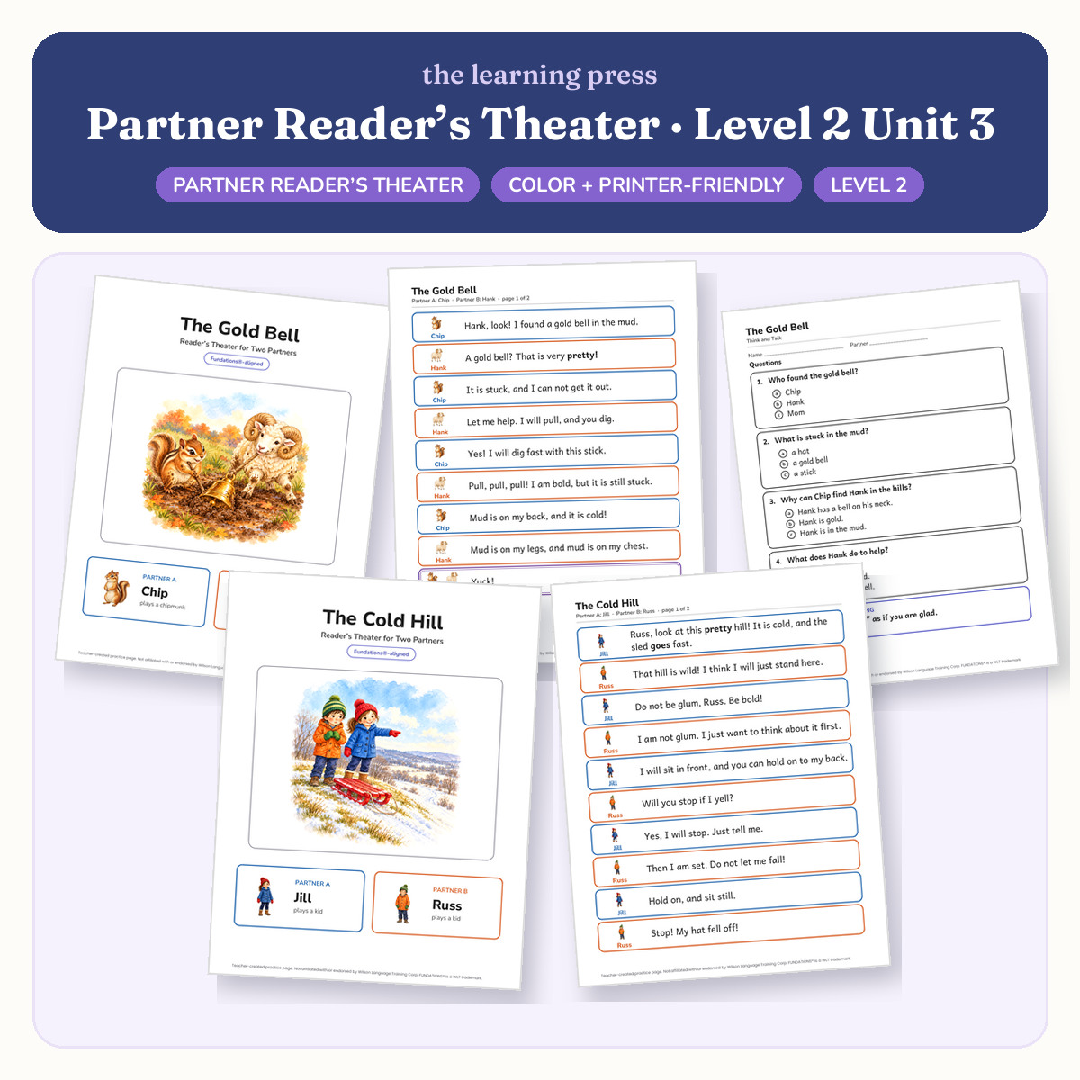 Preview of Fundations-Aligned Partner Reader's Theater · Level 2 Unit 3