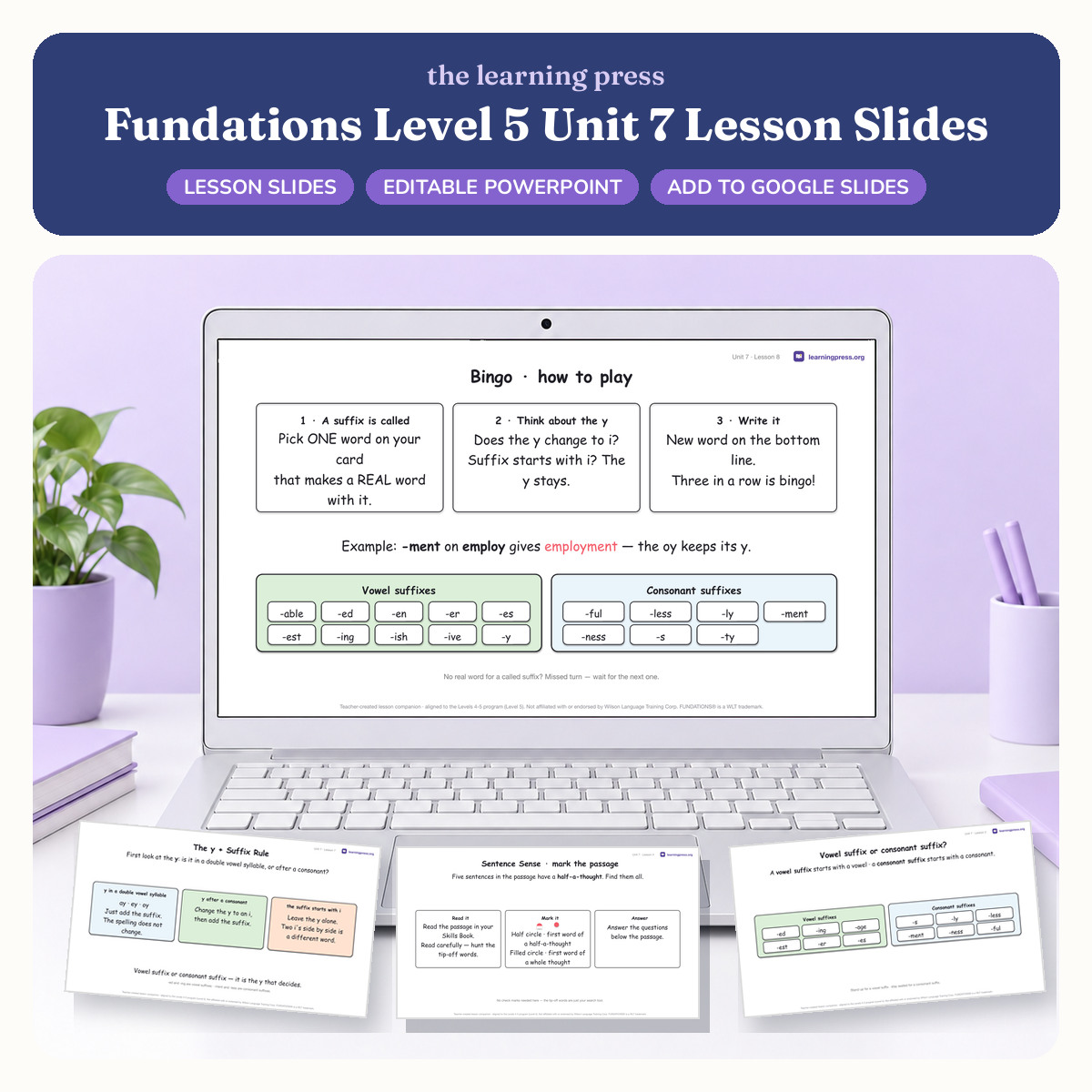Preview of Fundations Level 5 Unit 7 Lesson Slides