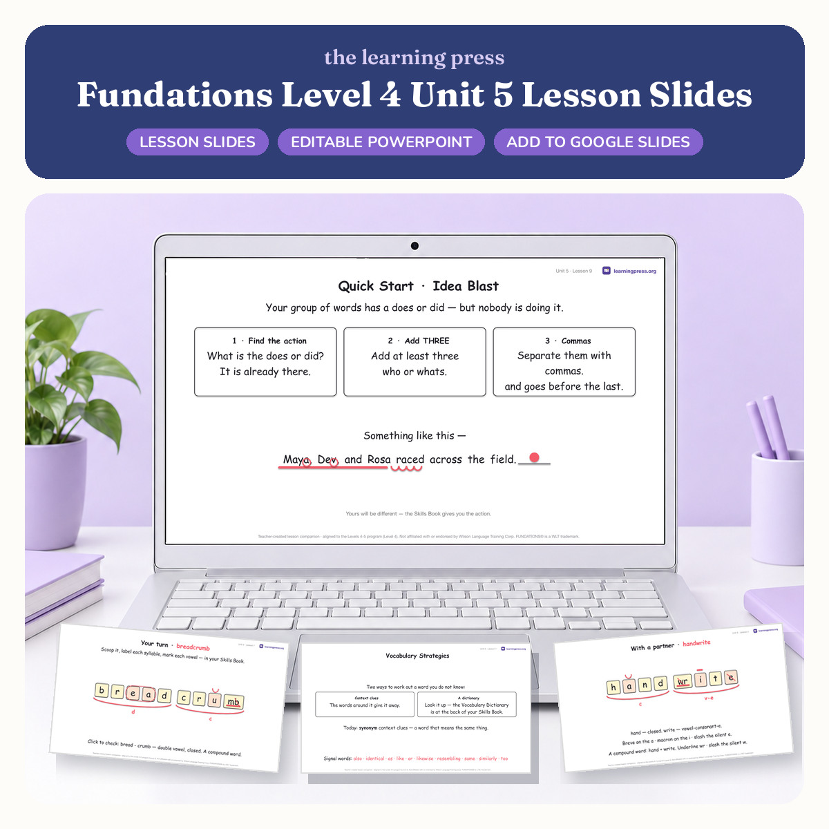 Preview of Fundations Level 4 Unit 5 Lesson Slides