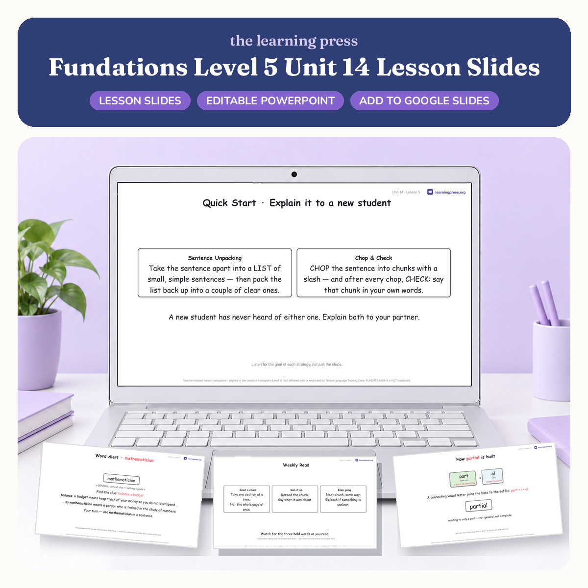 Preview of Fundations Level 5 Unit 14 Lesson Slides