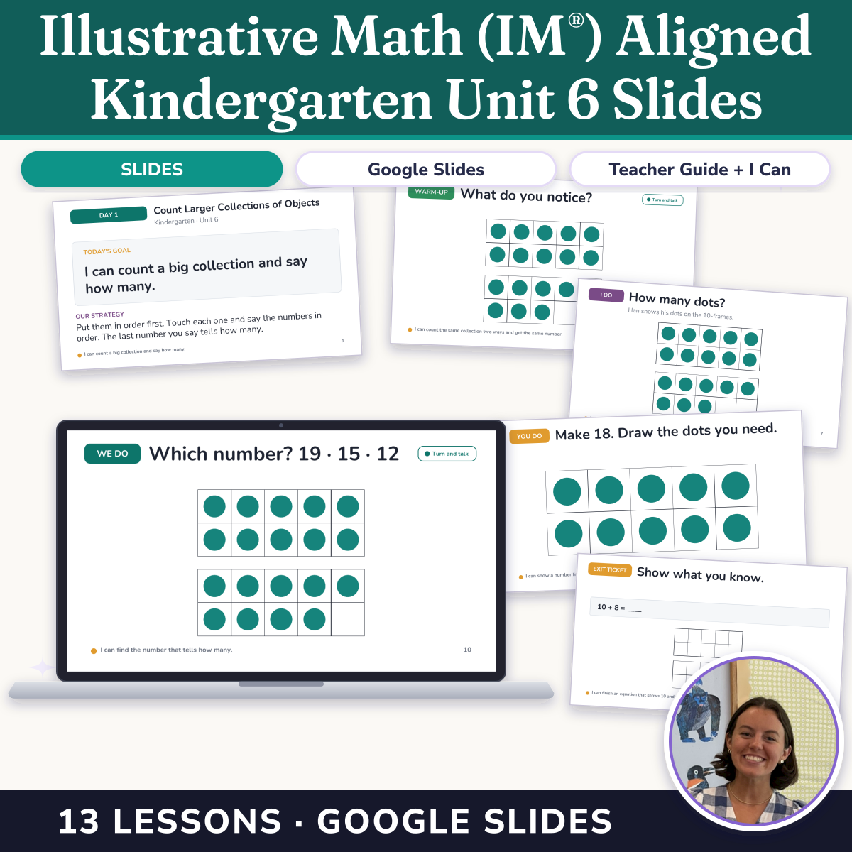 Preview of Illustrative Math (IM®) Aligned Kindergarten Unit 6 Slides: Numbers 0–20
