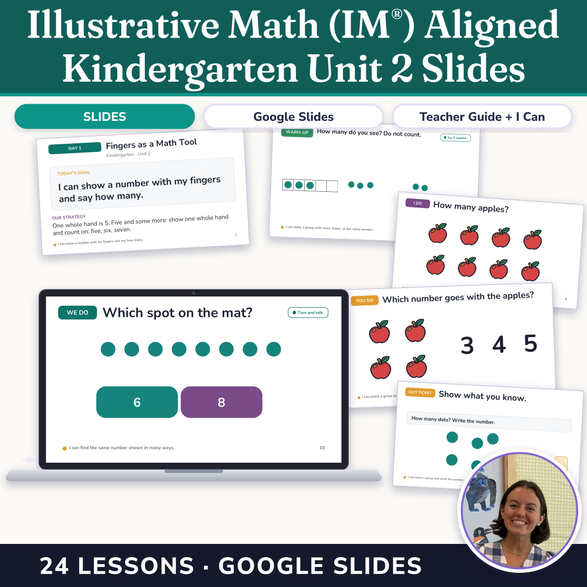 Preview of Illustrative Math (IM®) Aligned Kindergarten Unit 2 Slides: Numbers 1–10