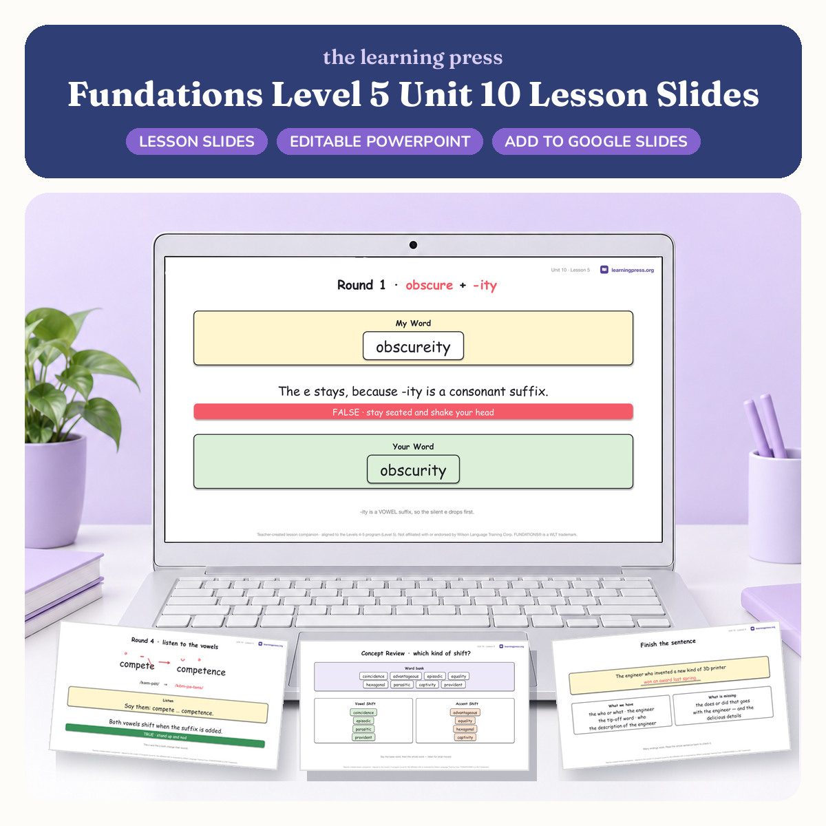 Preview of Fundations Level 5 Unit 10 Lesson Slides