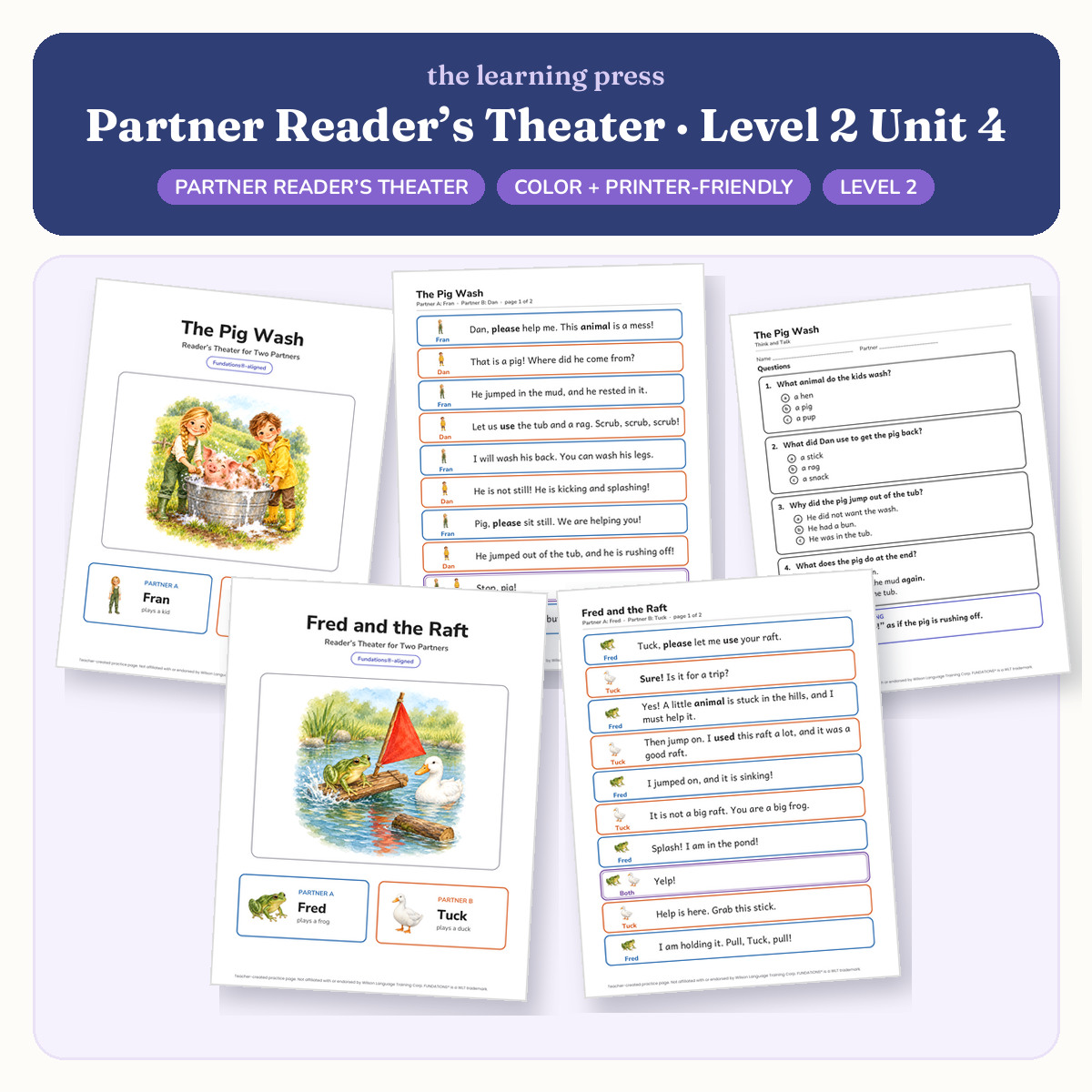 Preview of Fundations-Aligned Partner Reader's Theater · Level 2 Unit 4