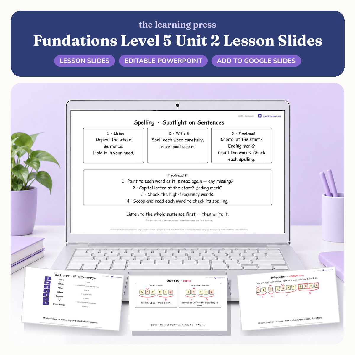 Preview of Fundations Level 5 Unit 2 Lesson Slides