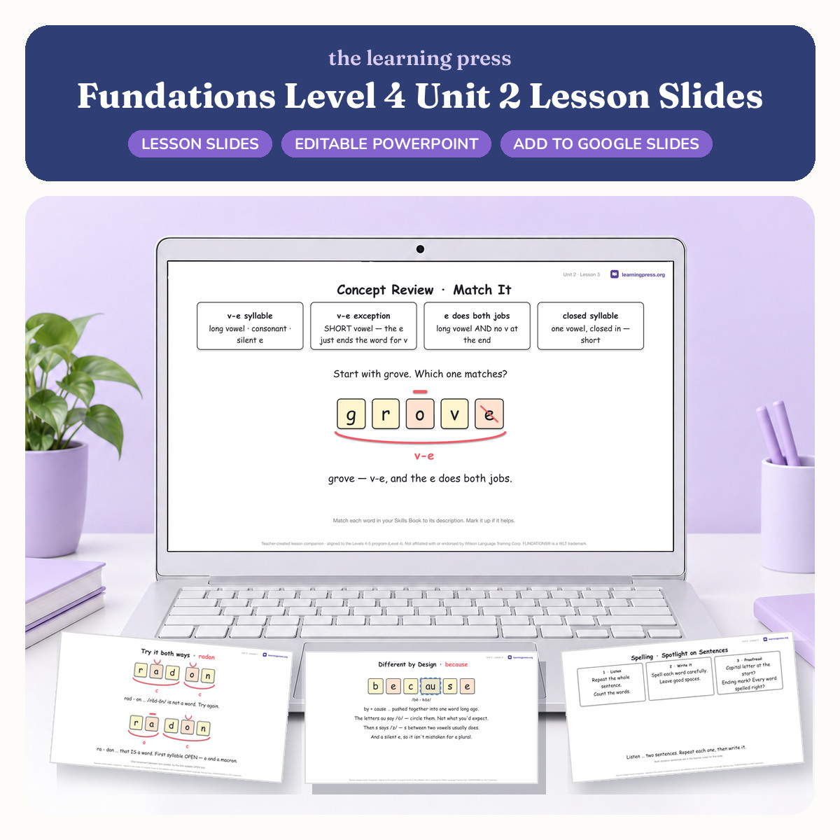 Preview of Fundations Level 4 Unit 2 Lesson Slides
