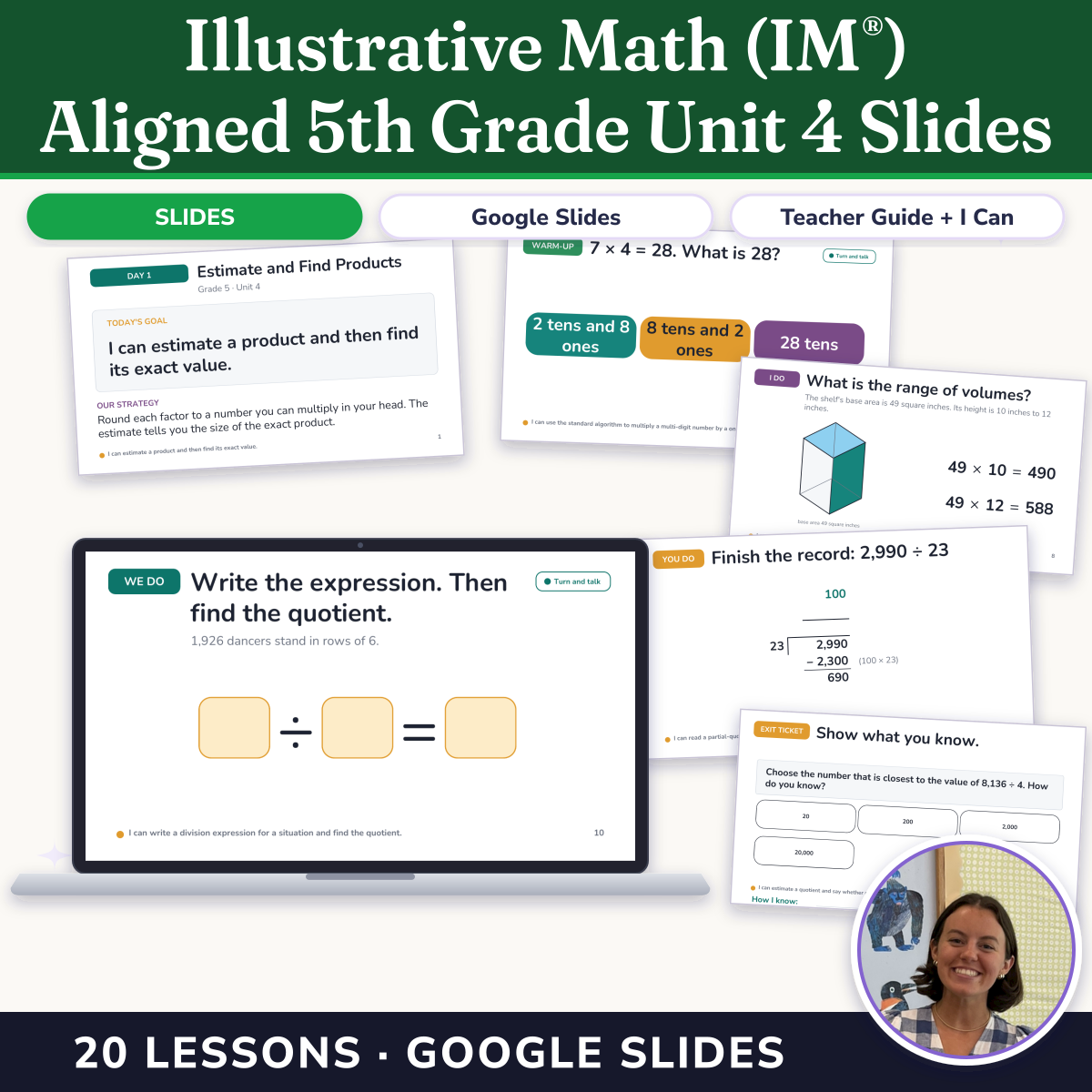 Preview of Illustrative Math (IM®) Aligned 5th Grade Unit 4 Slides: Wrapping Up Multiplication and Division with Multi-Digit Numbers