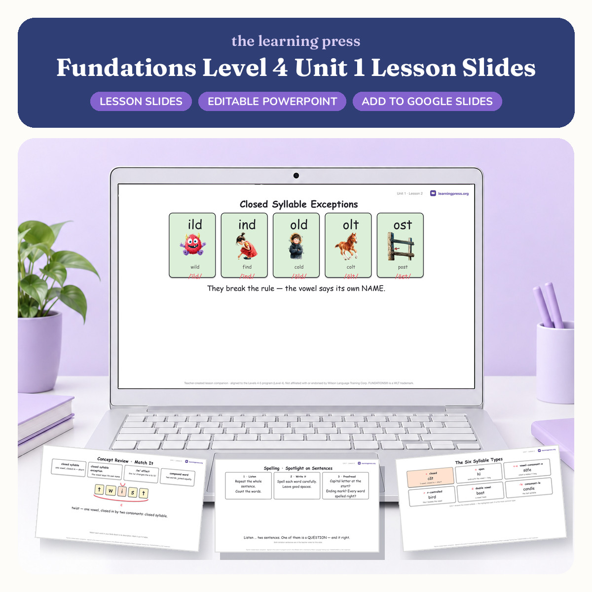 Preview of Fundations Level 4 Unit 1 Lesson Slides