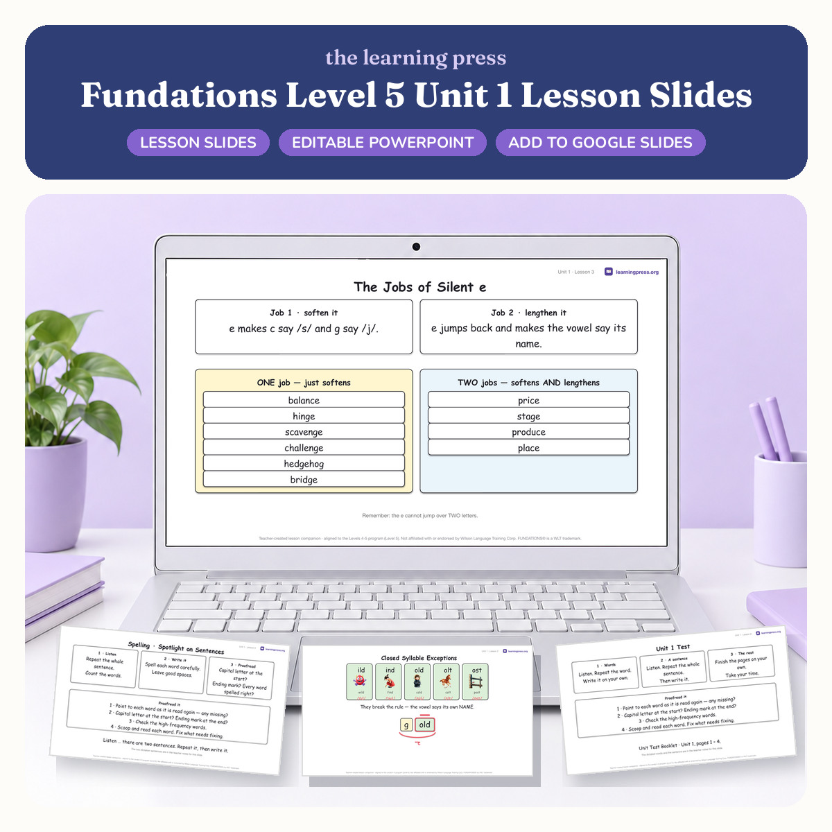 Preview of Fundations Level 5 Unit 1 Lesson Slides