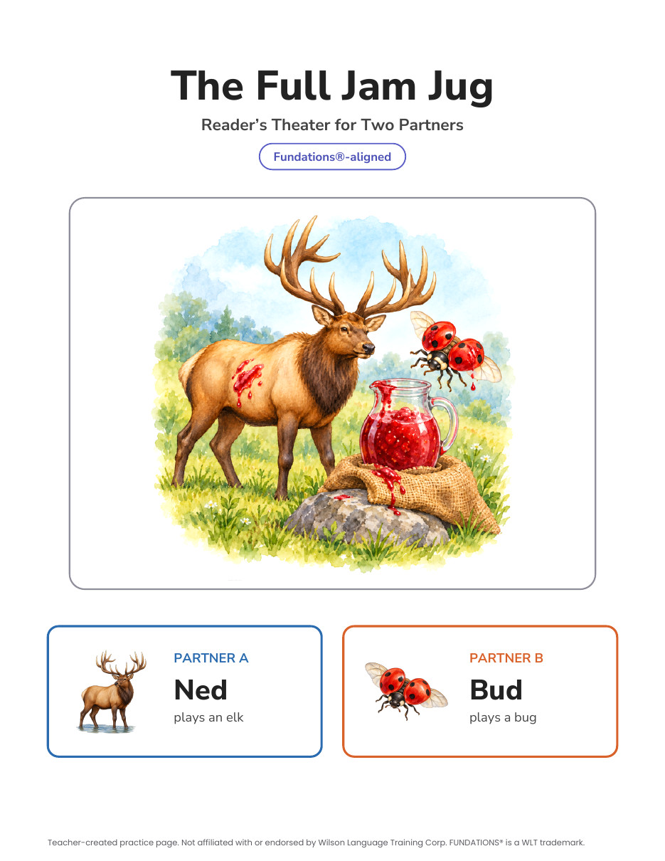 Preview page 1 of Fundations-Aligned Partner Reader's Theater · Level 2 Unit 2