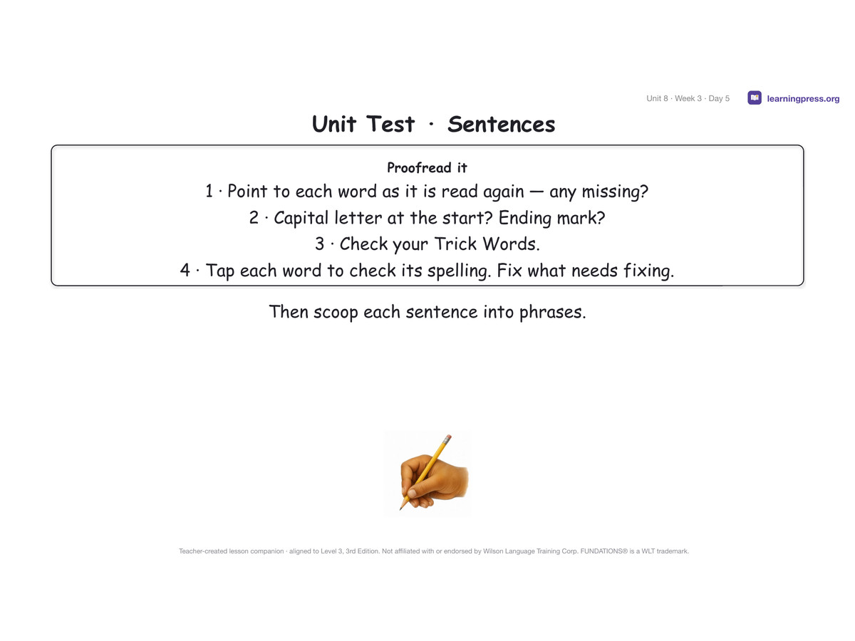 Preview page 4 of Fundations Level 3 Unit 8 Lesson Slides – 3rd Edition Aligned