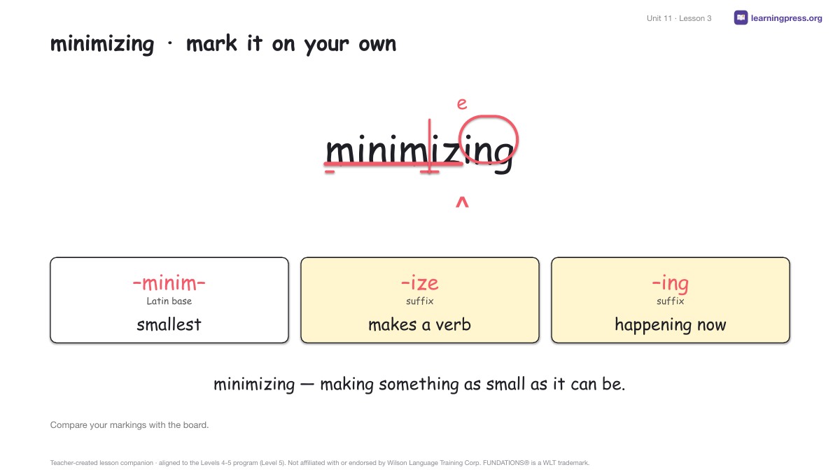 Preview page 2 of Fundations Level 5 Unit 11 Lesson Slides