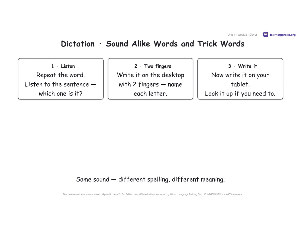 Preview page 3 of Fundations Level 3 Unit 4 Lesson Slides – 3rd Edition Aligned