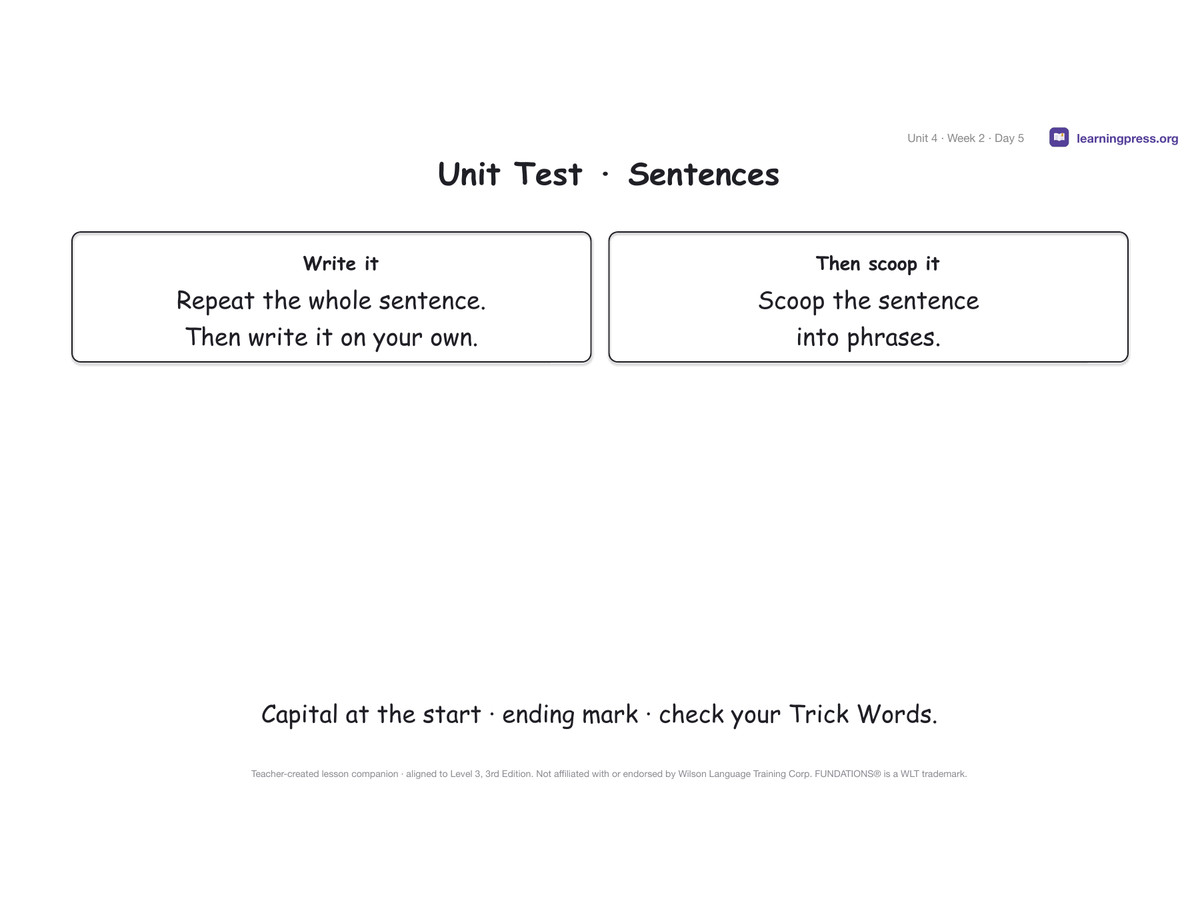 Preview page 4 of Fundations Level 3 Unit 4 Lesson Slides – 3rd Edition Aligned