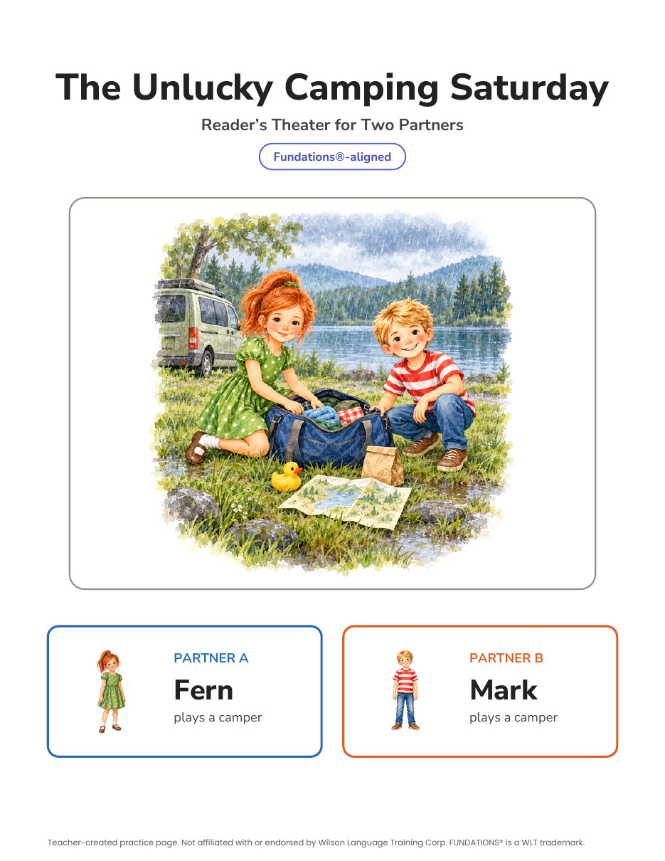 Preview page 1 of Fundations-Aligned Partner Reader's Theater · Level 3 Bonus Unit