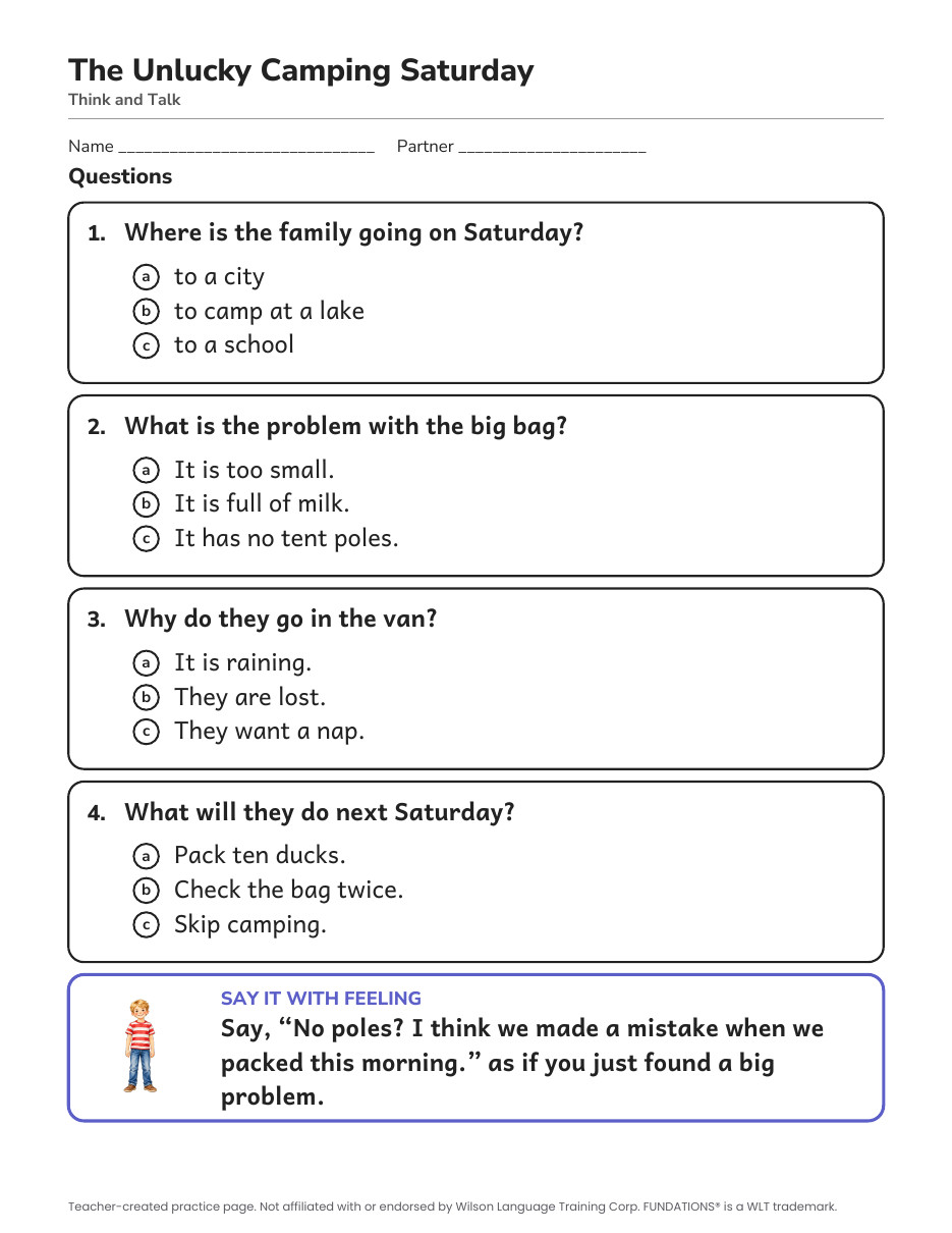 Preview page 3 of Fundations-Aligned Partner Reader's Theater · Level 3 Bonus Unit