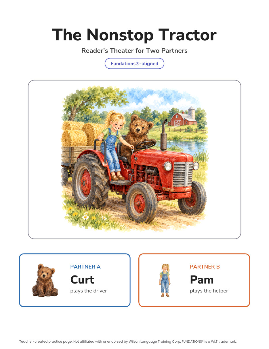 Preview page 4 of Fundations-Aligned Partner Reader's Theater · Level 3 Bonus Unit