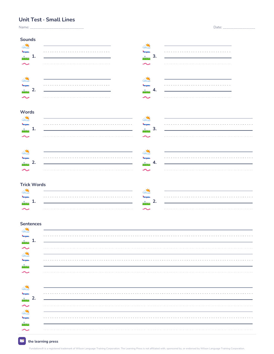 Preview page 2 of Fundations Aligned Unit Test Paper · Sounds, Words, Trick Words & Sentences