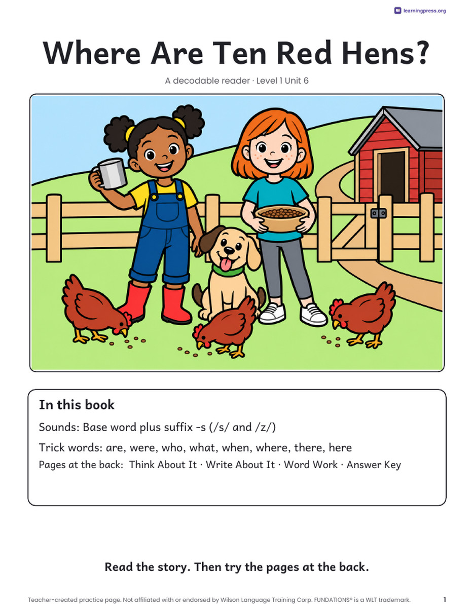 Preview page 2 of Fundations®-Aligned Decodable Reader · Level 1 Unit 6