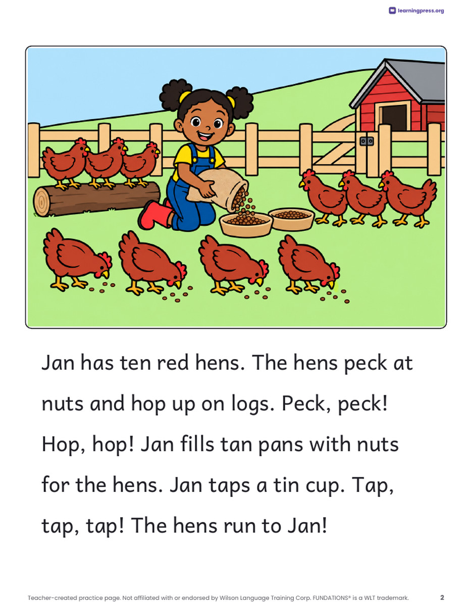 Preview page 3 of Fundations®-Aligned Decodable Reader · Level 1 Unit 6