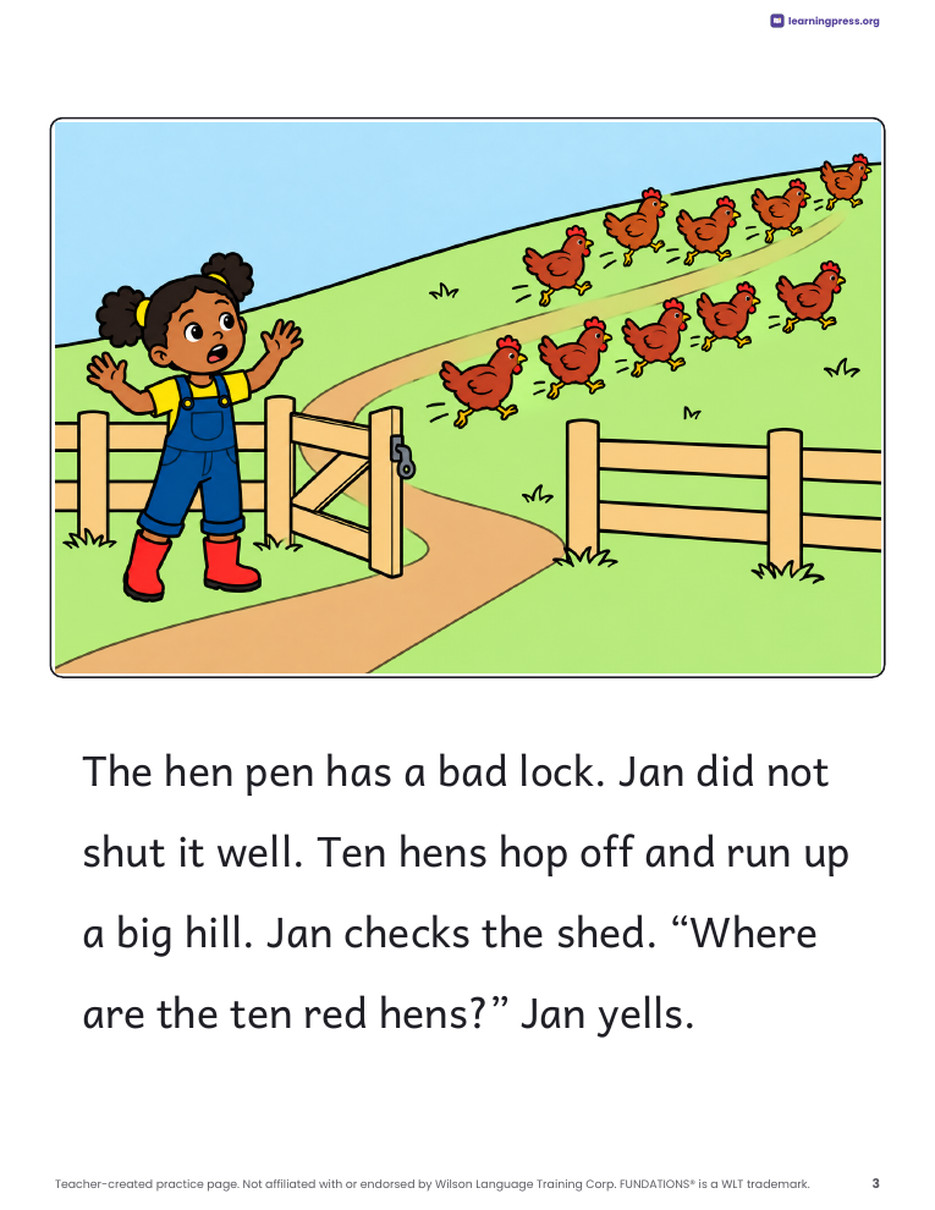Preview page 4 of Fundations®-Aligned Decodable Reader · Level 1 Unit 6