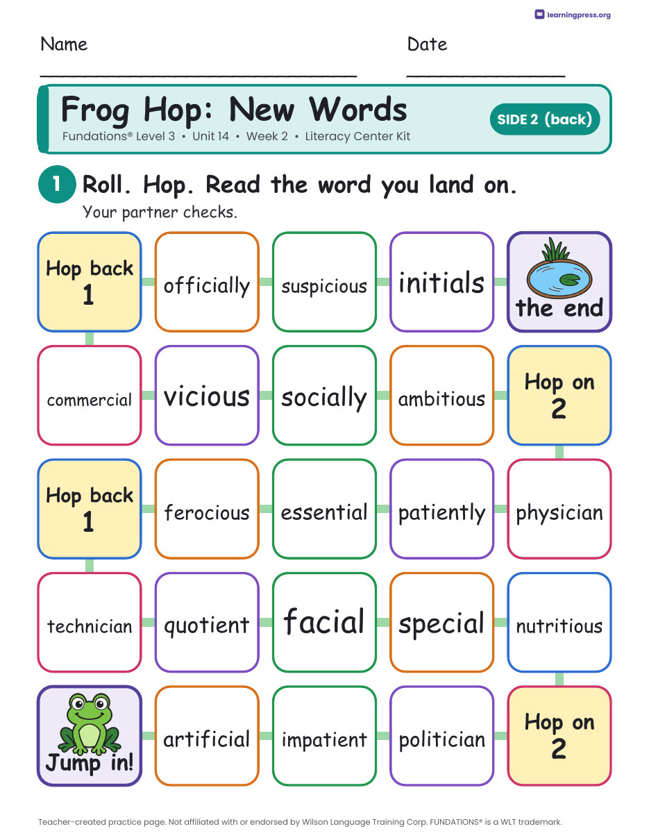 Preview page 4 of Fundations Level 3 Unit 14 Literacy Center Kits Bundle (2 Weeks)