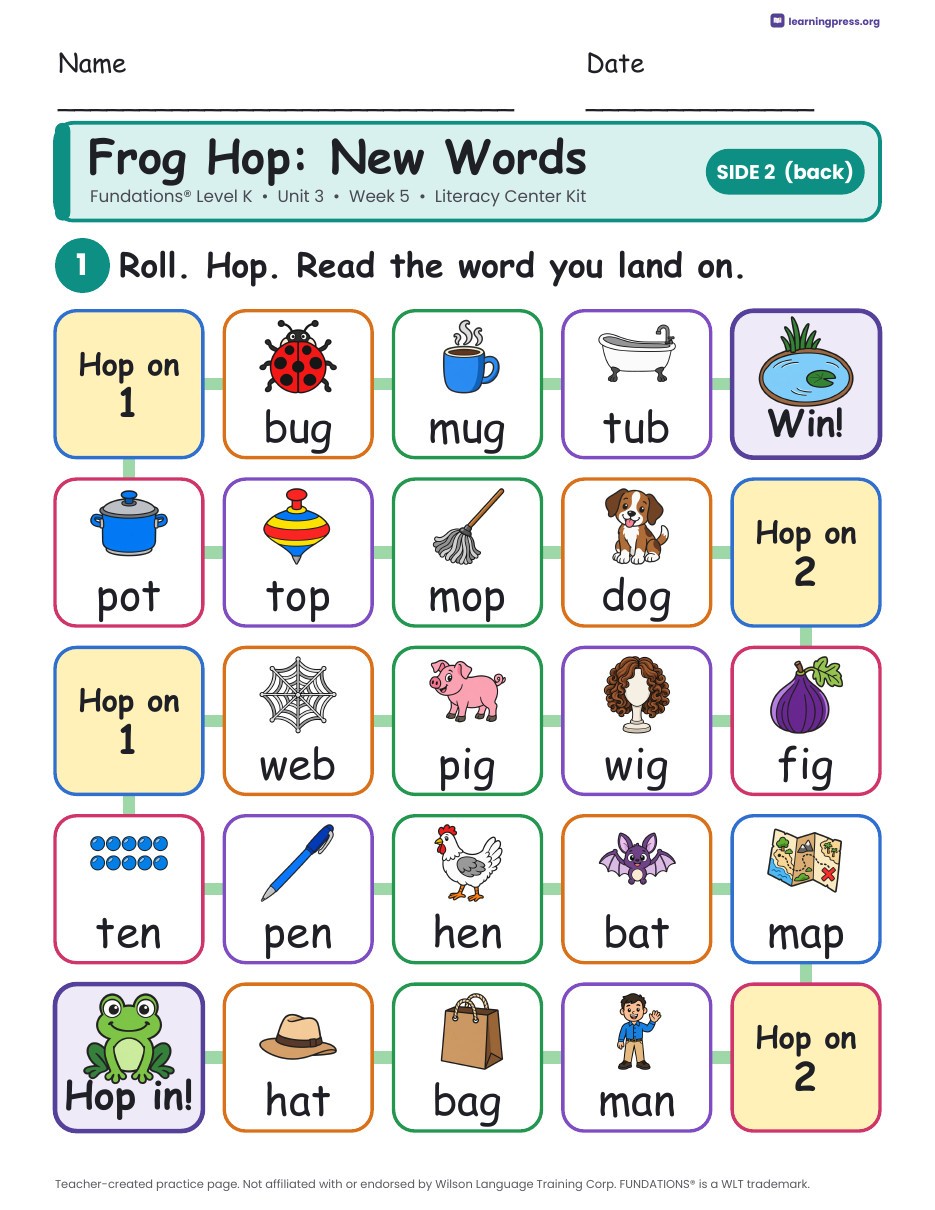 Preview page 4 of Fundations Level K Unit 3 Literacy Center Kits Bundle (6 Weeks)