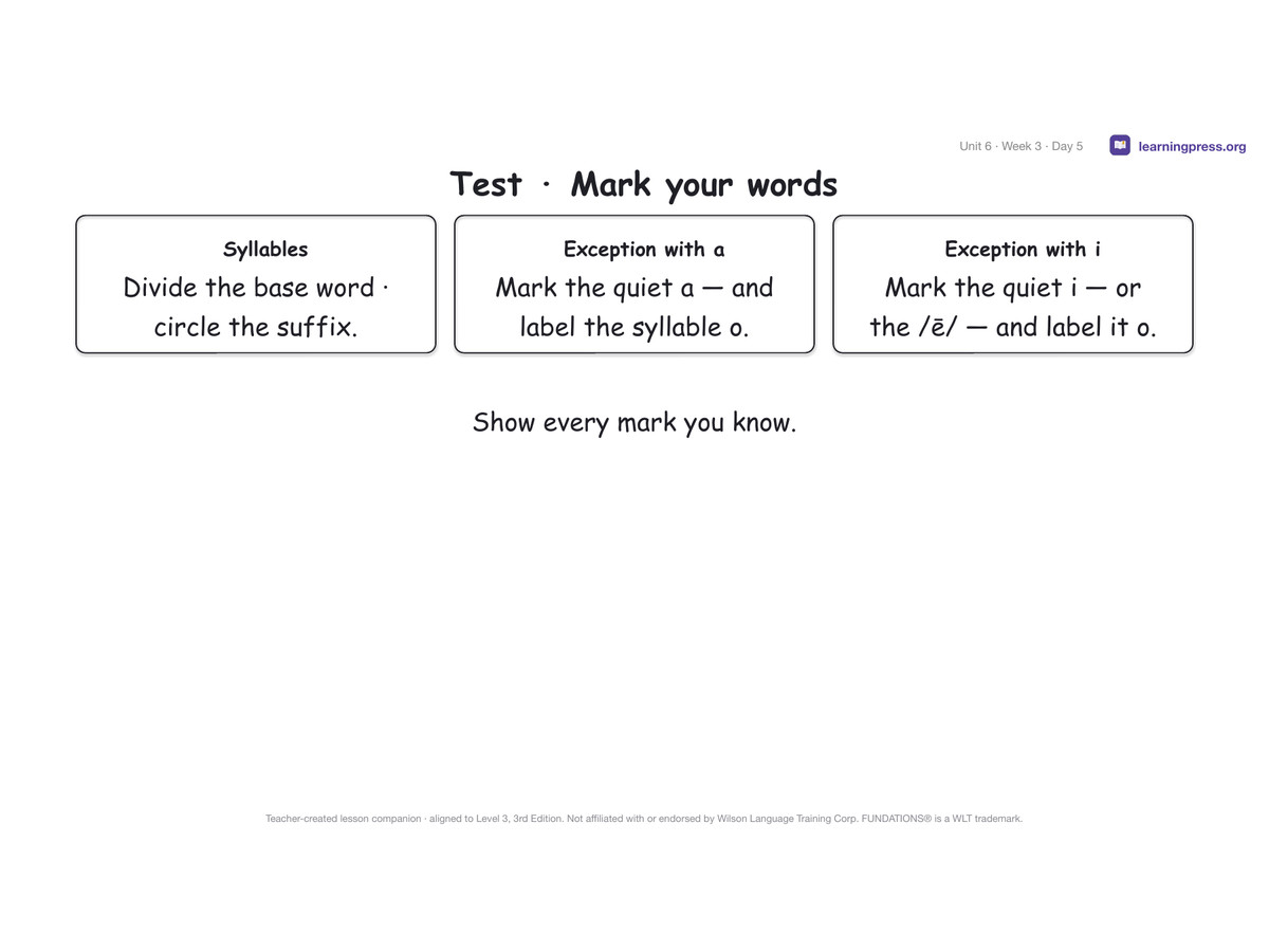 Preview page 4 of Fundations Level 3 Unit 6 Lesson Slides – 3rd Edition Aligned