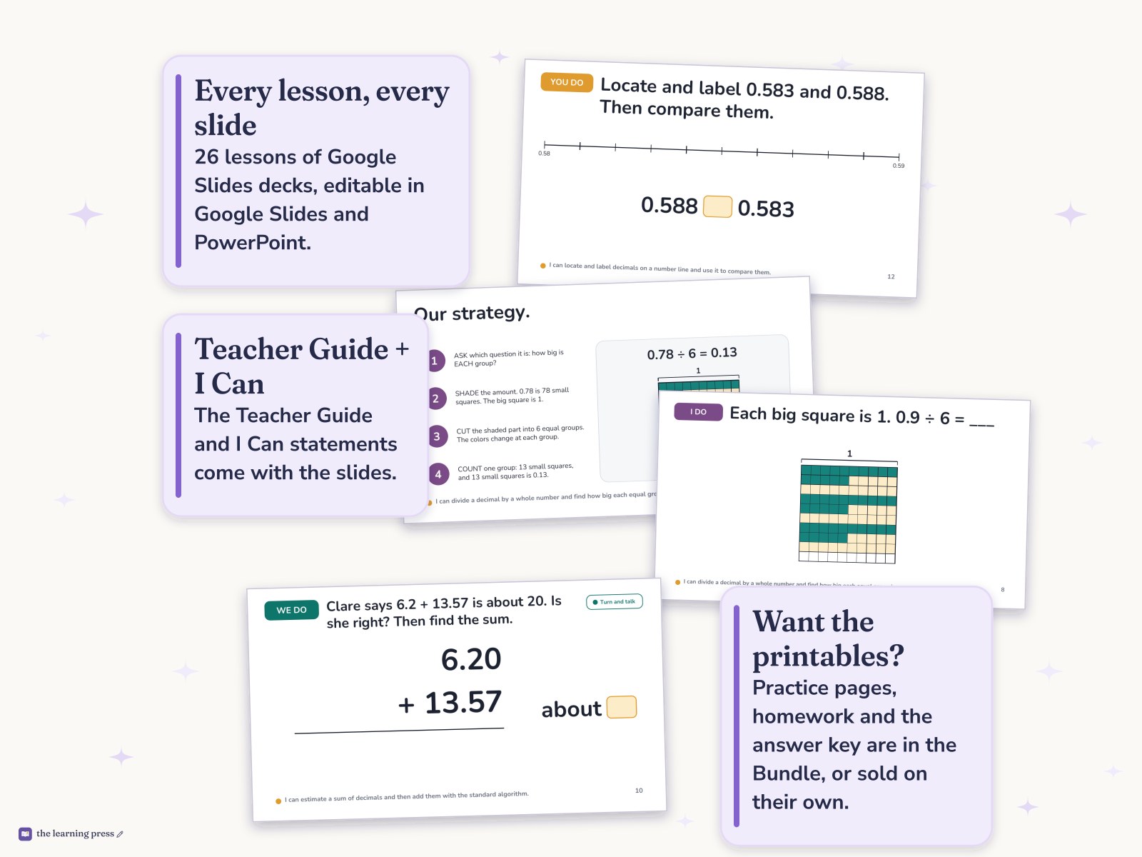 Preview page 4 of Illustrative Math (IM®) Aligned 5th Grade Unit 5 Slides: Place Value Patterns and Decimal Operations
