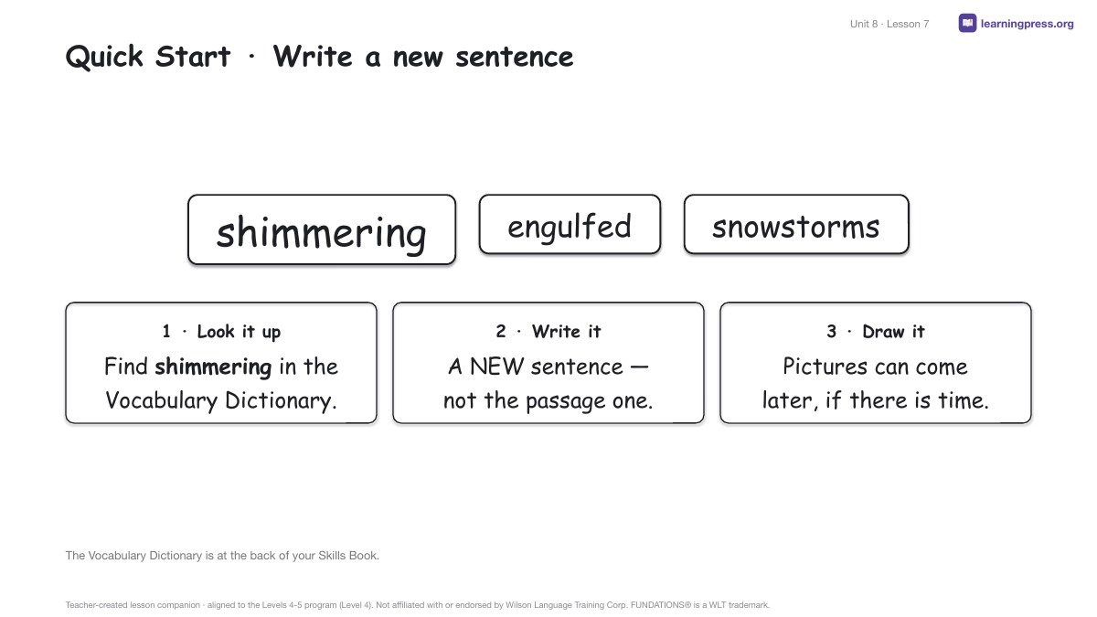 Preview page 3 of Fundations Level 4 Unit 8 Lesson Slides