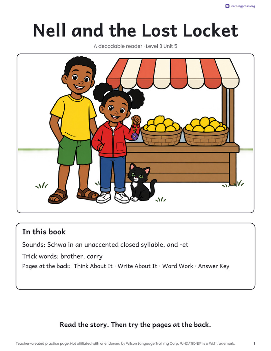 Preview page 2 of Fundations®-Aligned Decodable Reader · Level 3 Unit 5