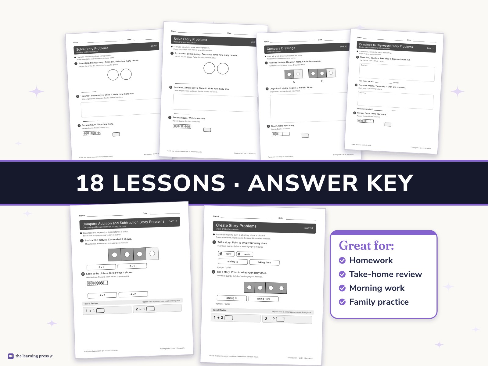 Preview page 3 of Illustrative Math (IM®) Aligned Kindergarten Unit 4 Homework: Understanding Addition and Subtraction