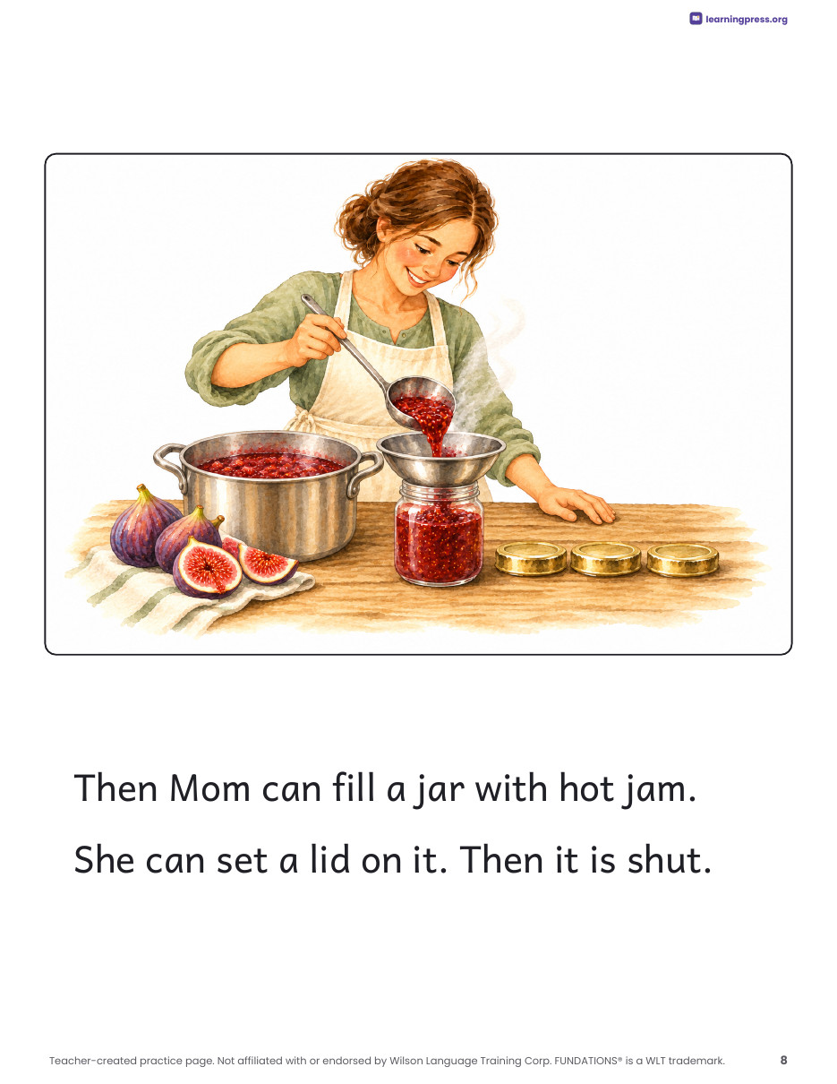 Preview page 2 of Fundations®-Aligned Decodable Nonfiction Book · Level 1 Unit 5: Jam