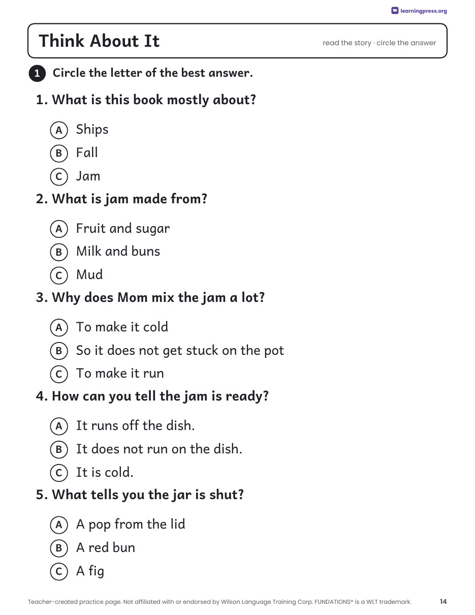 Preview page 3 of Fundations®-Aligned Decodable Nonfiction Book · Level 1 Unit 5: Jam