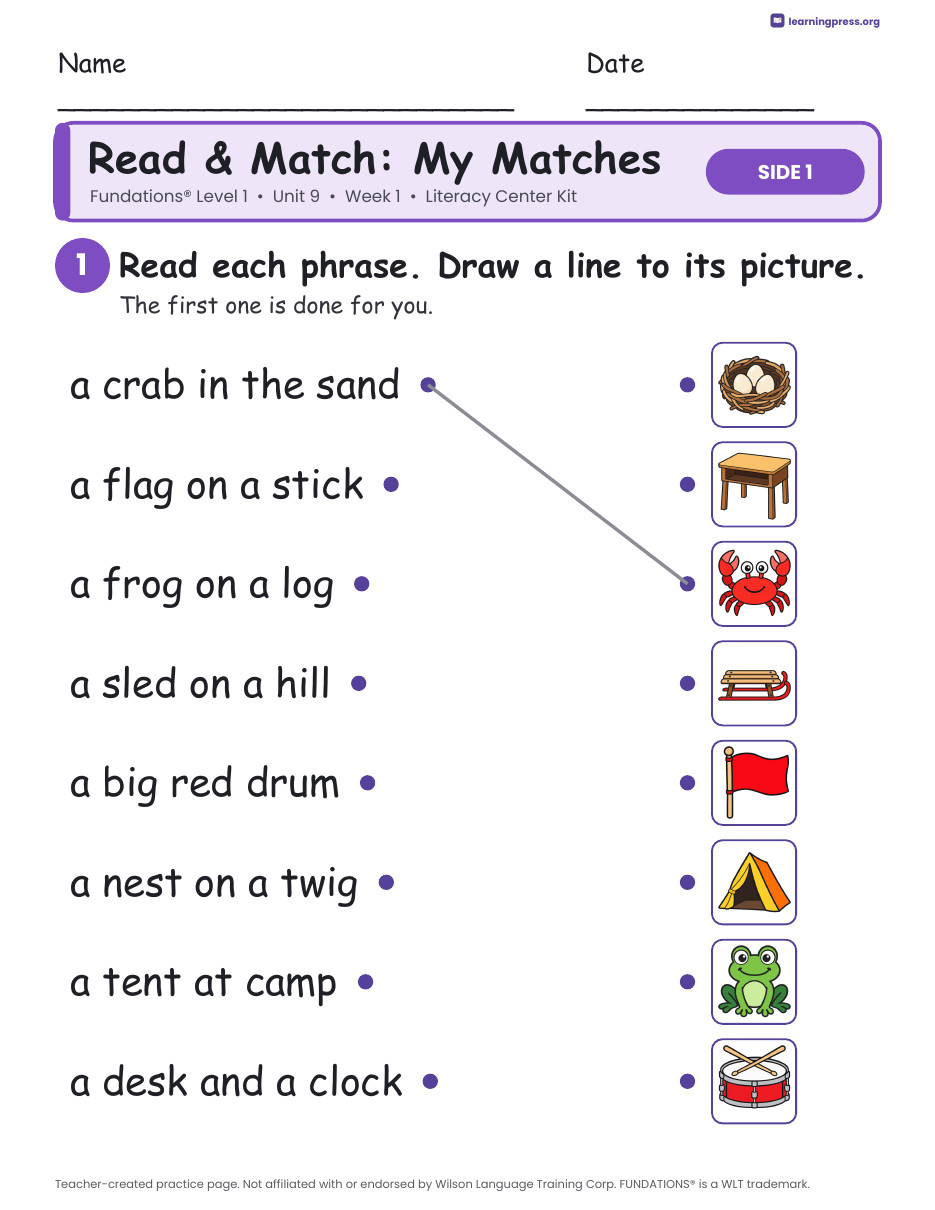 Preview page 3 of Fundations Level 1 Unit 9 Literacy Center Kits Bundle (2 Weeks)