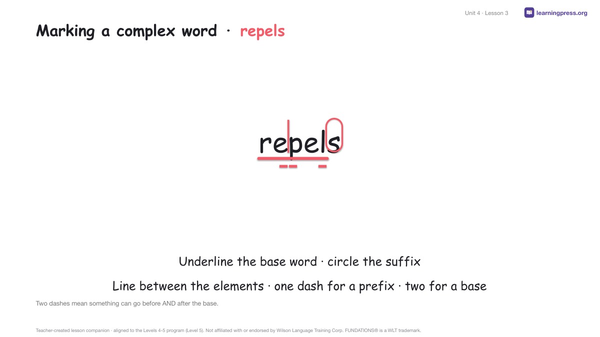 Preview page 2 of Fundations Level 5 Unit 4 Lesson Slides
